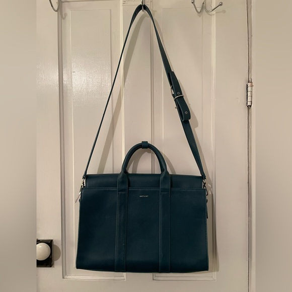 Matt & nat parallel vegan leather briefcase satchel laptop travel shoulder bag - Picture 9 of 13